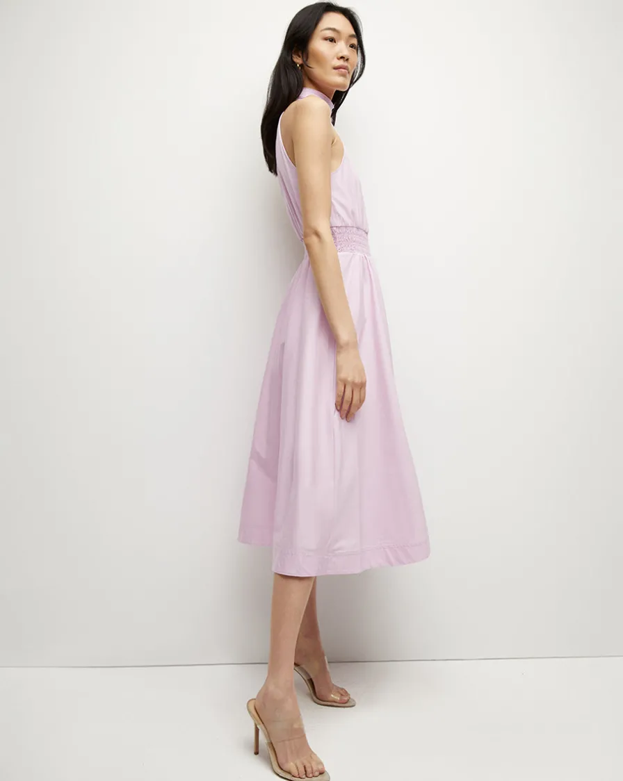 Veronica Beard Dresses>Kinny Poplin Halter Midi Dress