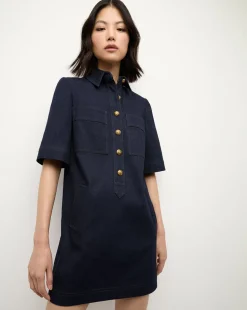 Veronica Beard Dresses|The Veronicas' Favorites>Koulis Mini Denim Dress in Dark Wash