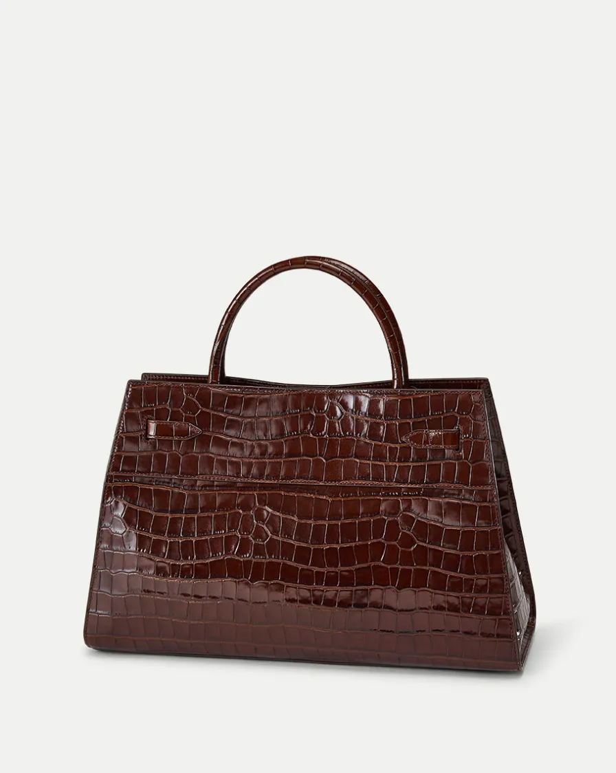 Veronica Beard Tote Bags|The Gift Guide>Large Croc-Embossed Dash Bag in