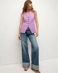 Veronica Beard Jackets & Outerwear|Tops>Liff Vest in Purple | Blazer Vest