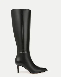 Veronica Beard Boots & Booties>Lisa Leather Mid-Heel Tall Boot in