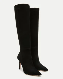 Veronica Beard Extended Sizes|Boots & Booties>Lisa Suede Tall Boot Wide Calf