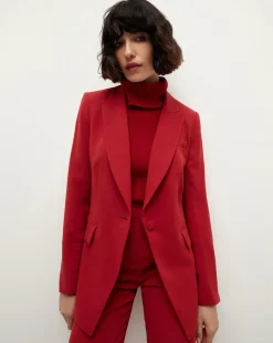 Veronica Beard Jackets & Outerwear|Matching Sets>Long and Lean Dickey Jacket in Red