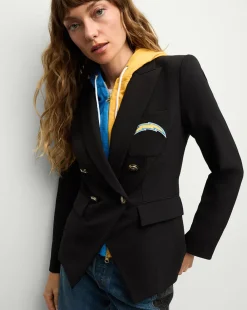 Veronica Beard Jackets & Outerwear|The Gift Guide>Los Angeles Chargers Dickey Jacket in Black/Gold