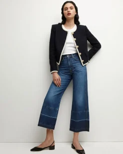 Veronica Beard Jackets & Outerwear>Mabel Collarless Tweed Jacket in