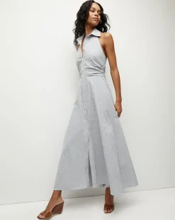 Veronica Beard Dresses>Mackey Seersucker Halter Dress in
