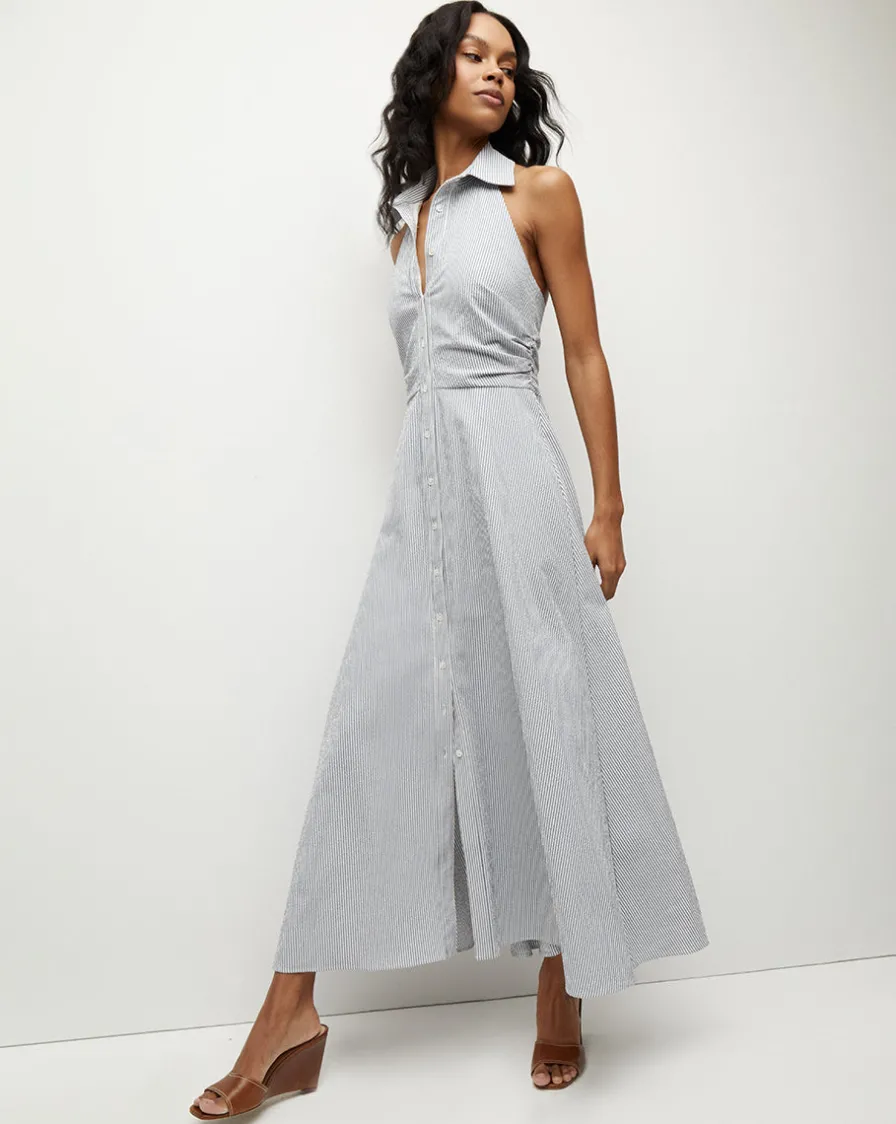 Veronica Beard Dresses>Mackey Seersucker Halter Dress in