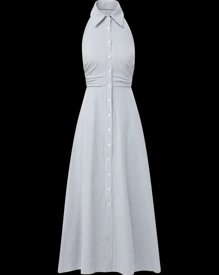Veronica Beard Dresses>Mackey Seersucker Halter Dress in