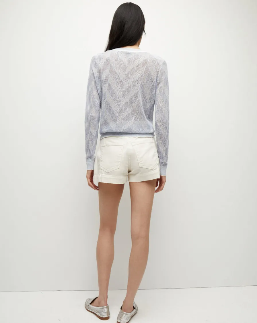 Veronica Beard Sweaters|Tops>Magellen Linen-Blend Sweater in Light Blue