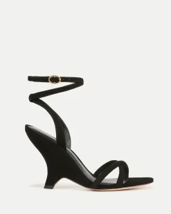 Veronica Beard Sandals>Manuela Sculpted Wedge Suede Sandal
