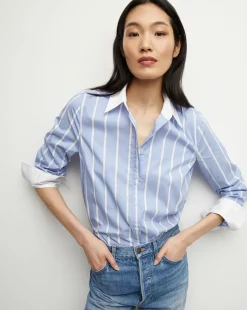 Veronica Beard Tops>Marisol Poplin Shirt in