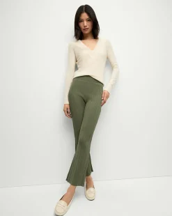 Veronica Beard Pants|Matching Sets>Massaro Knit Pant in Stone Army