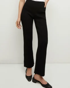 Veronica Beard Pants>Massaro Rib-Knit Pant in