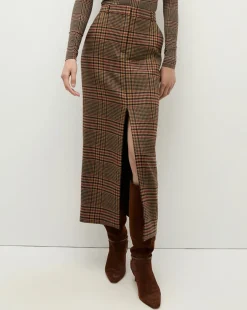 Veronica Beard Skirts & Shorts|The Veronicas' Favorites>Maxine Plaid Maxi Skirt in Camel & Black