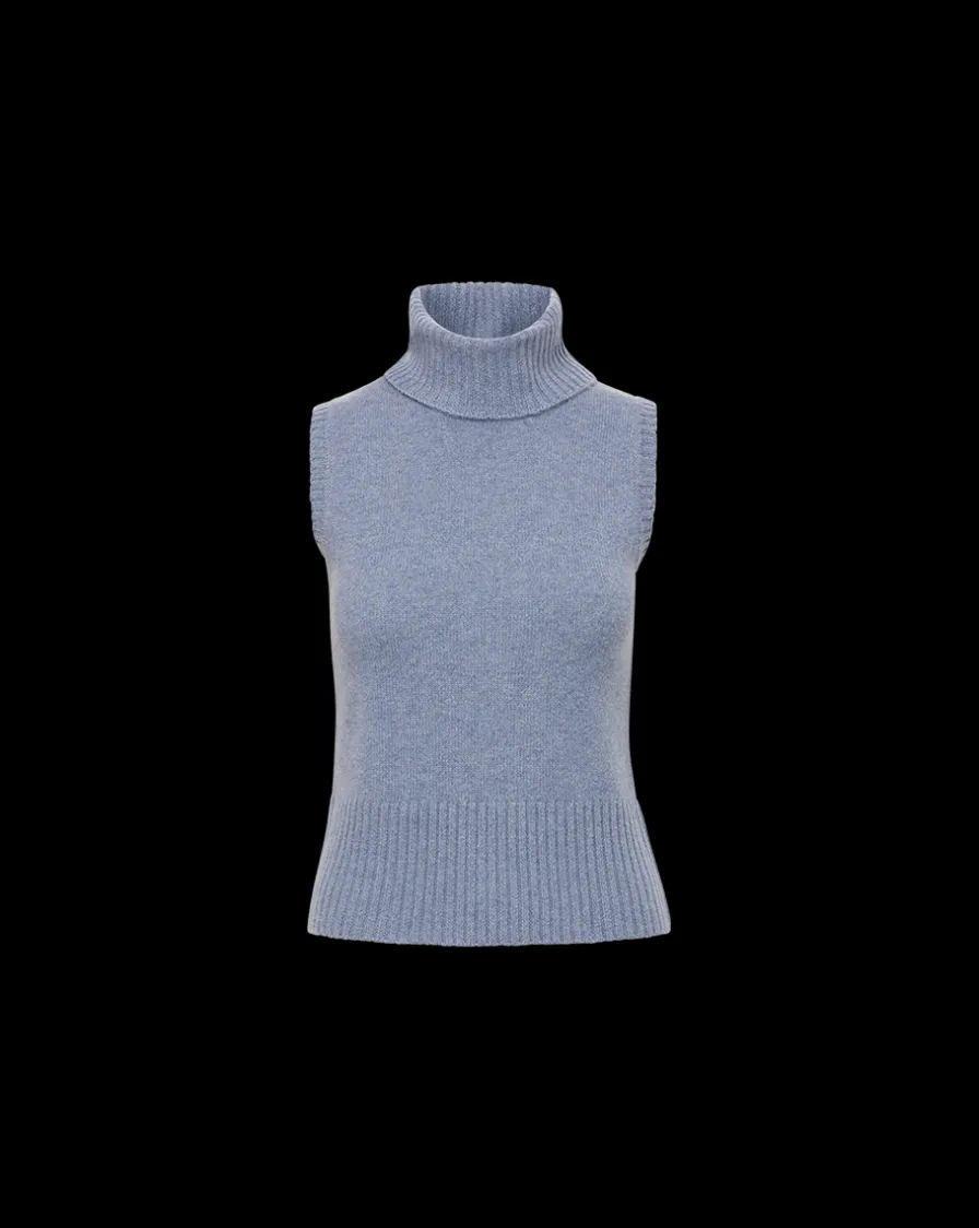 Veronica Beard Sweaters|Tops>Mazzy Cashmere Turtleneck in Smoke Blue