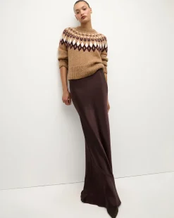 Veronica Beard Skirts & Shorts|The Veronicas' Favorites>Medina Silk Skirt in Dark Chocolate