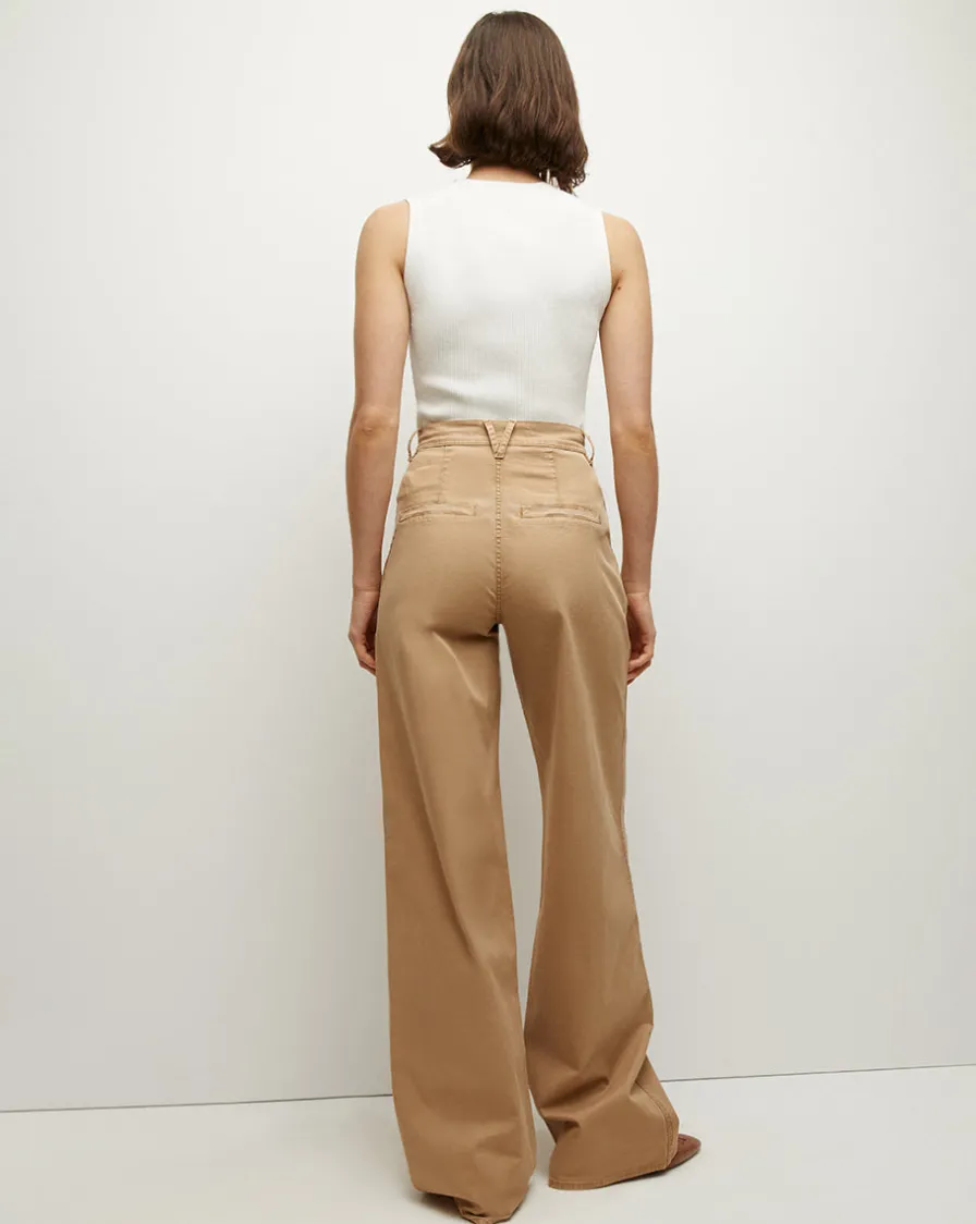 Veronica Beard Pants>Mia Wide-Leg Pleated Pant in