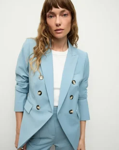 Veronica Beard Jackets & Outerwear|Matching Sets>Miller Dickey Blazer Jacket in Light Blue