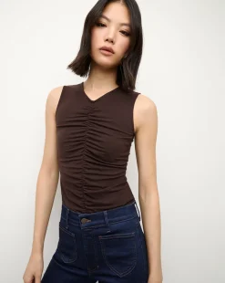 Veronica Beard Tops|The Veronicas' Favorites>Neeta Sleeveless Top in Dark Chocolate