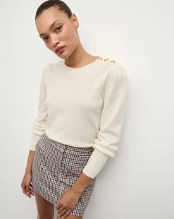 Veronica Beard Sweaters|Tops>Nelia Cashmere Pullover | Button Accent in