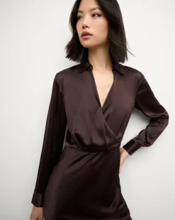 Veronica Beard Dresses|The Veronicas' Favorites>Otis Silk Dress in Dark Chocolate