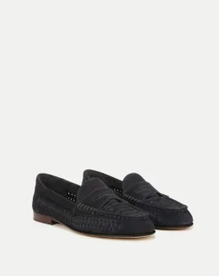 Veronica Beard Flats & Loafers>Penny Woven Suede Loafer