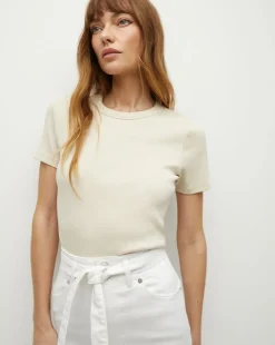 Veronica Beard Tops>Pruitt Ribbed Tee in