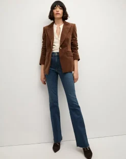 Veronica Beard Jackets & Outerwear>Reagan Corduroy Dickey Jacket in Dark Brown