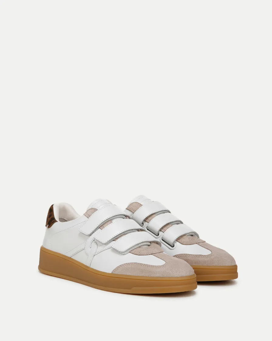 Veronica Beard Sneakers>Reagan Velcro Sneaker in White & Leopard