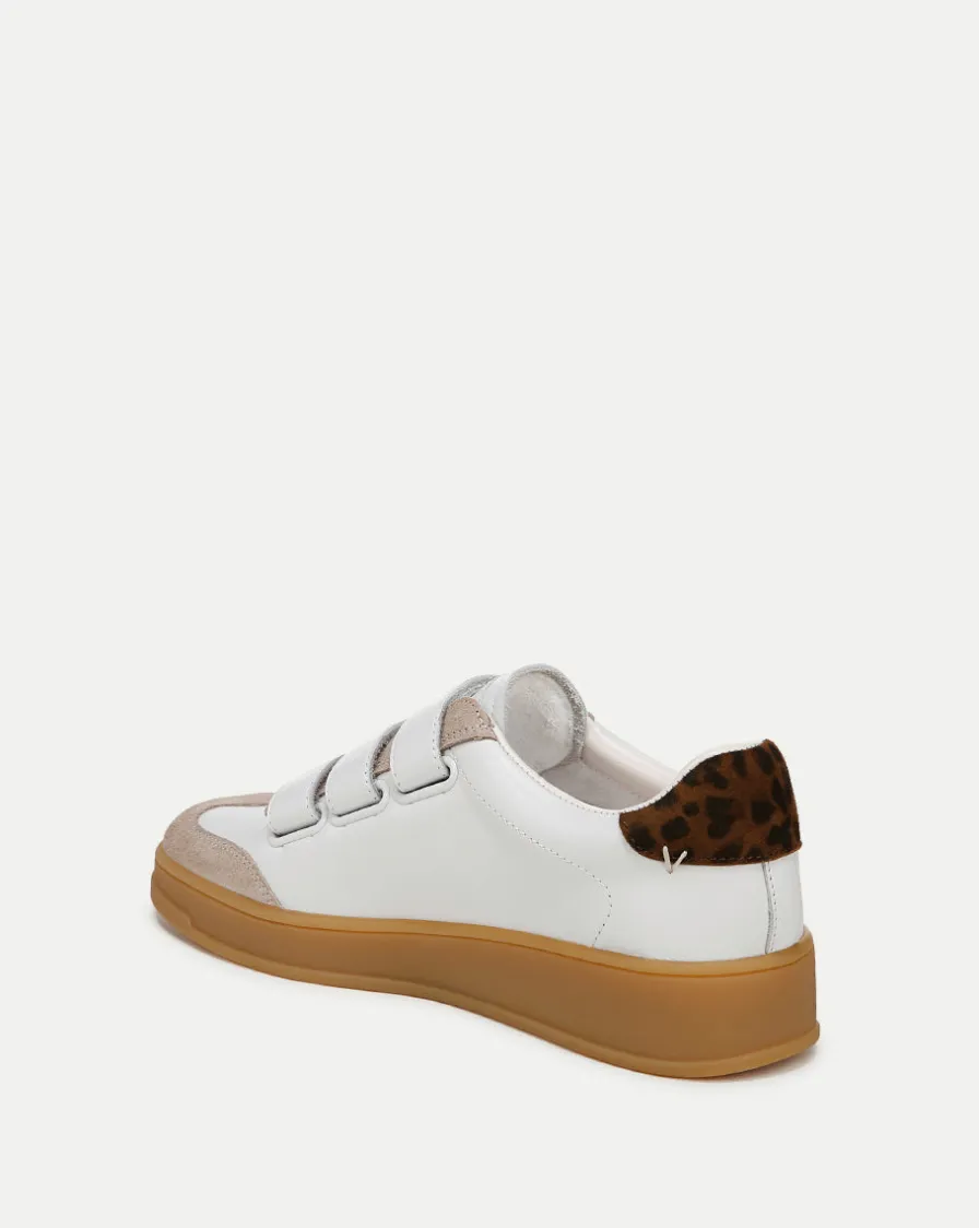 Veronica Beard Sneakers>Reagan Velcro Sneaker in White & Leopard