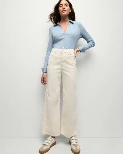 Veronica Beard Tops>Scottie Button-Down Shirt in Smoke Blue