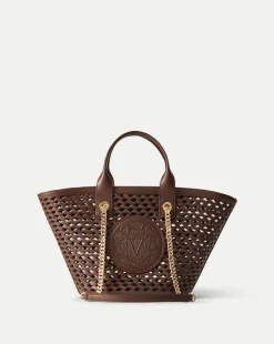 Veronica Beard Shoulder Bags|Tote Bags>Small Crest Market Tote in Dark Brown