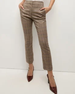 Veronica Beard Pants|Matching Sets>Tani High Waisted Plaid Pant in Brown Check