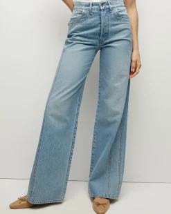Veronica Beard Jeans>Taylor Double-Seam Wide-Leg Jean in