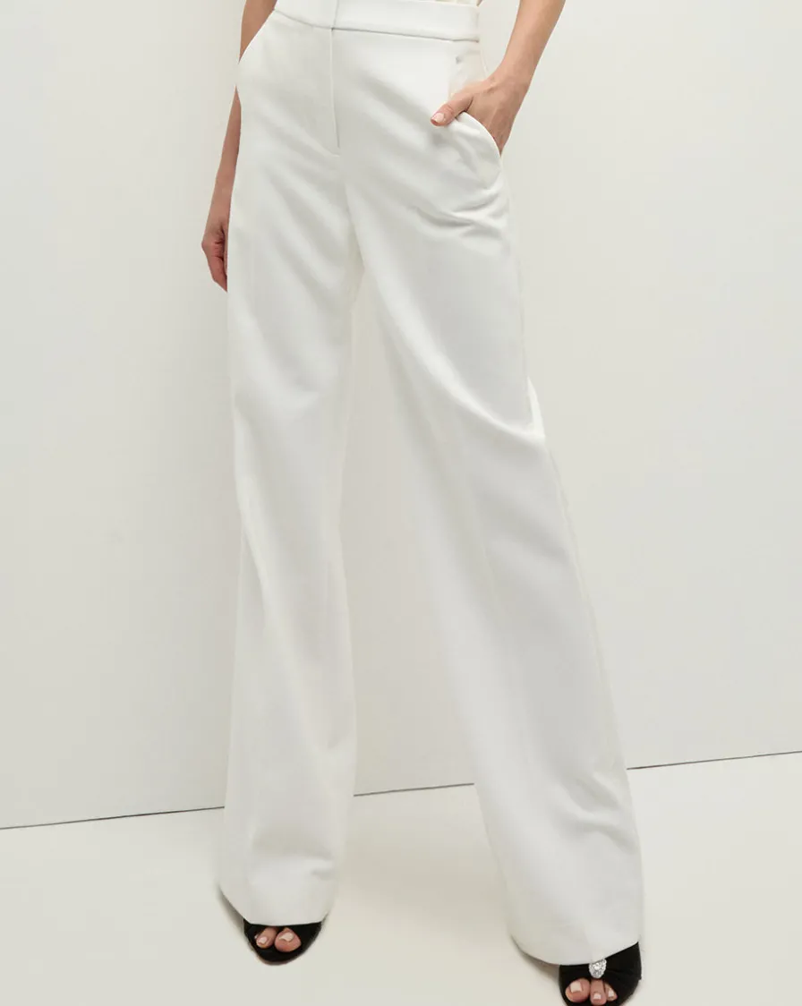 Veronica Beard Pants|Matching Sets>Tonelli Tuxedo Stripe Pant in White
