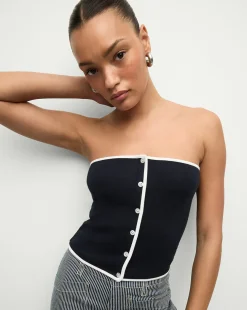 Veronica Beard Tops>Valley Knit Top in