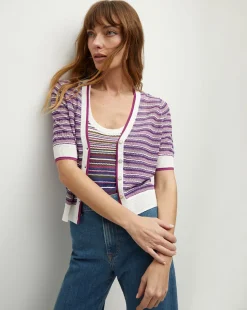 Veronica Beard Sweaters|Tops>Varia Striped Knit Cardigan