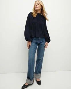 Veronica Beard Tops>Walker Pleated Top in